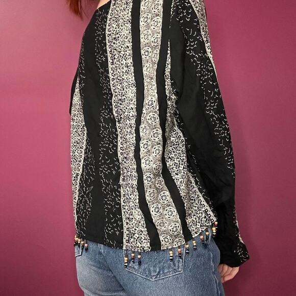 Promises Promises Vintage 90's Printed Beaded Top - Picture 3 of 5